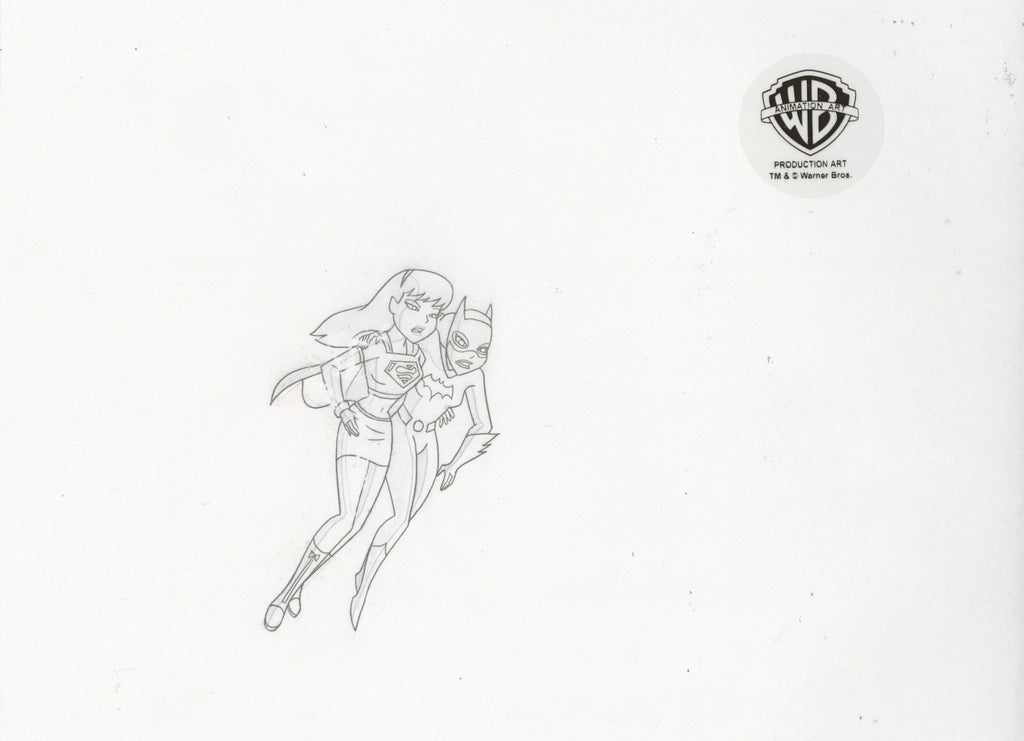 The New Batman Adventures Original Production Drawing: Supergirl and Batgirl - Choice Fine Art