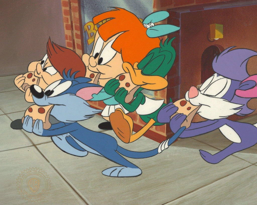 Tiny Toons Original Production Cel: Furball, Plucky Duck, Fifi La Fume, Montana Max,and Elmyra - Choice Fine Art