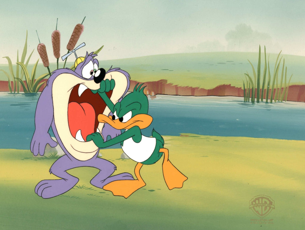 Tiny Toons Original Production Cel: Plucky Duck and Dizzy Devil - Choice Fine Art