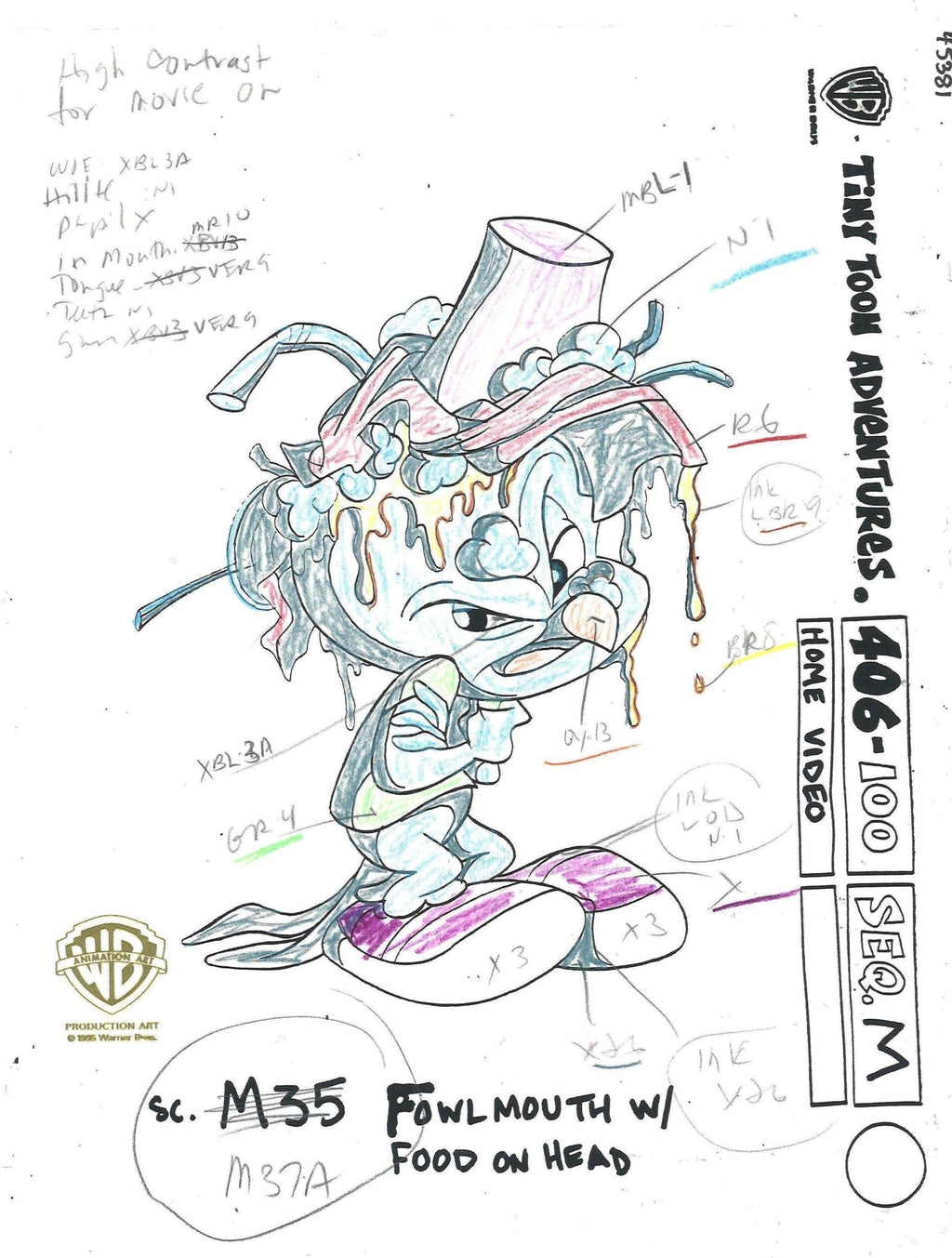 Tiny Toons Original Production Color Call Out: Fowlmouth - Choice Fine Art