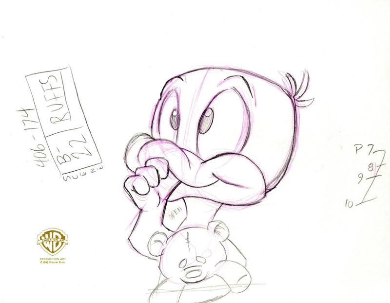 Tiny Toons Original Production Drawing: Baby Plucky Duck - Choice Fine Art